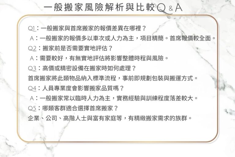 台北搬家&新北搬家|一般搬家vs精緻搬家風險解析與比較