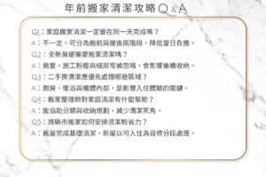 首席搬家整理年前搬家清潔攻略圖解，包含搬家前清潔與搬家後整理的差異。