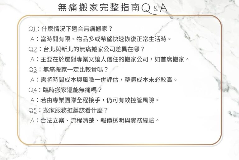 無痛搬家完整指南｜從準備到入住一次完成