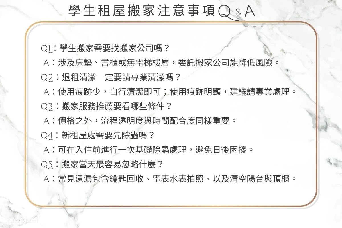 學生租屋族搬家注意事項懶人包